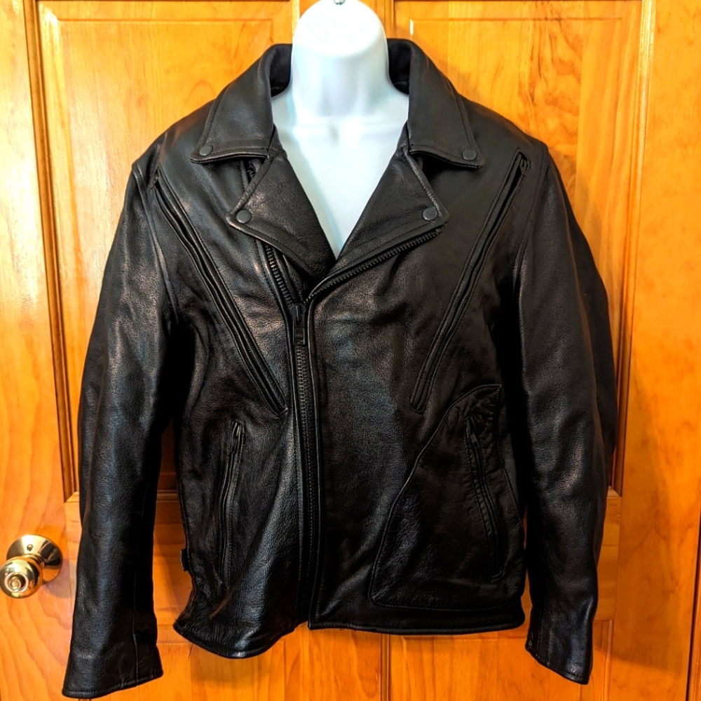 Women's leather motorcycle riding jacket